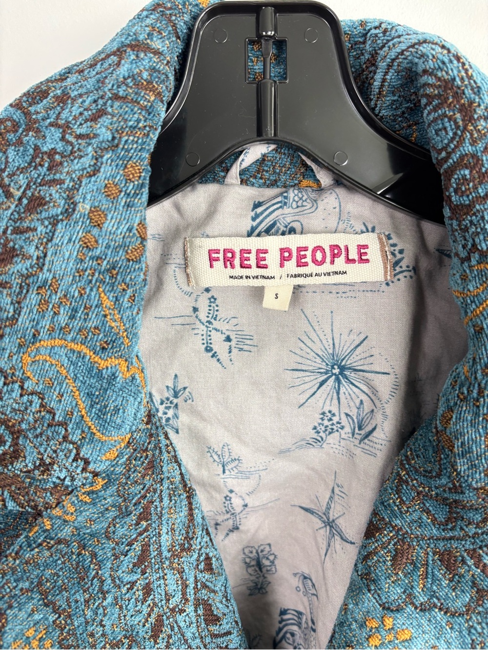 Free People Micah Duster Jacket in Blue Size S - Picture 12 of 16